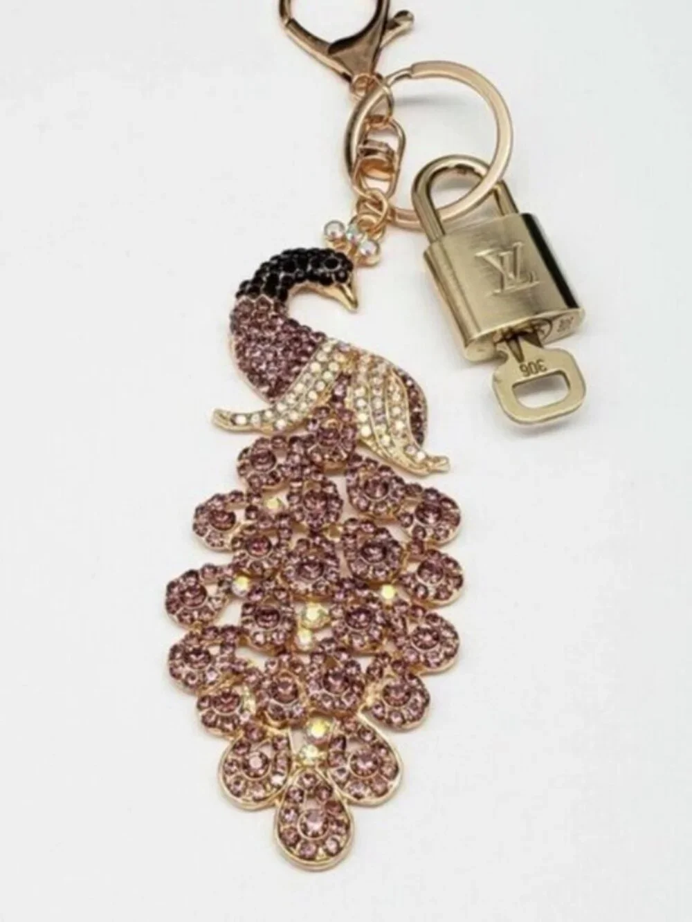 Authentic Louis Vuitton Gold Padlock & Key 🔒 LV Bag Charm Unbranded Keychain